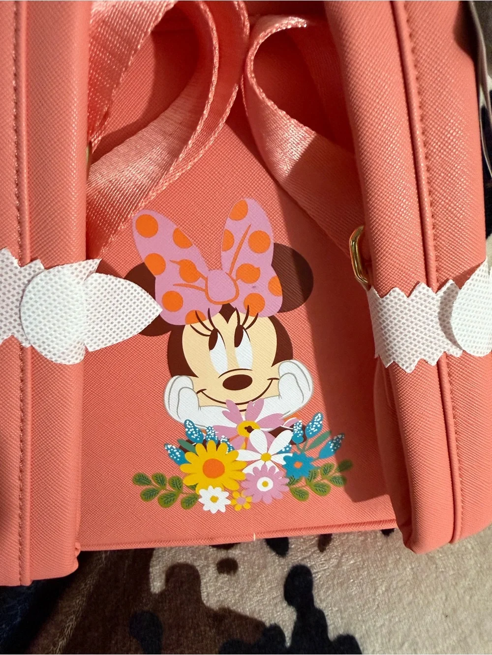 Disney x Loungefly Kids Floral Sequin Bow Mini Backpack - Pink
